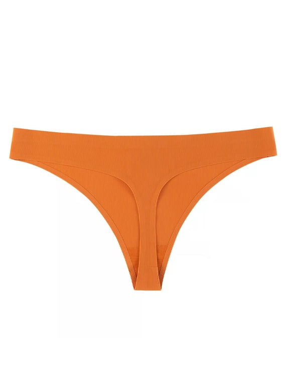 Ice Silk Panties for Women One Piece Trendy Seamless V Waist G String Crotch No Show Underwear For Casual Fitness Yoga Sport