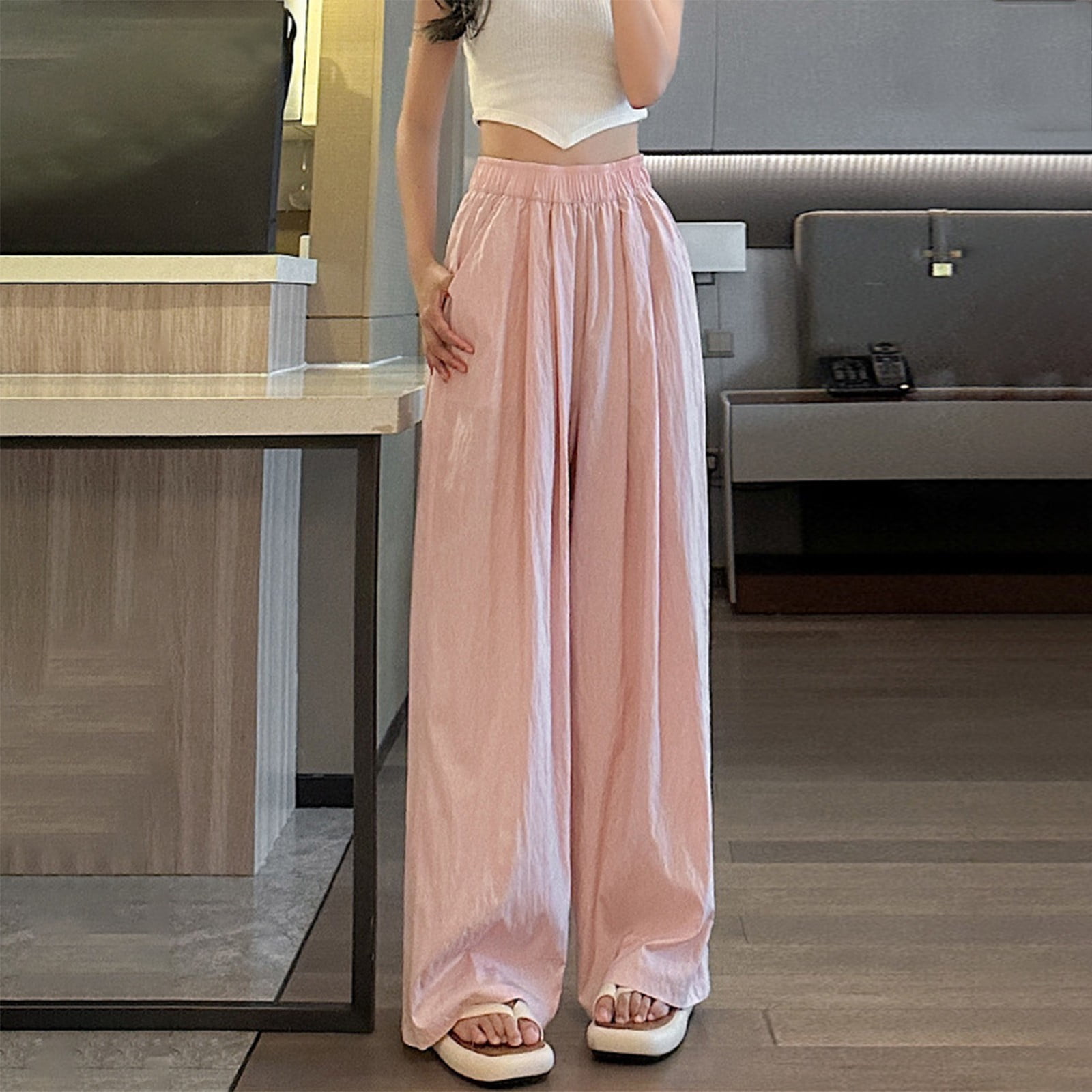 Ice Silk Pants for Women, Womens Wide Leg Pants, Women's Ice Silk Pants for Women, Womens Wide Leg Pants, Women's