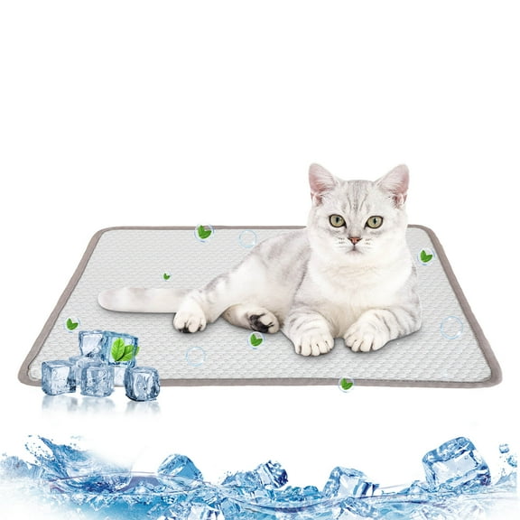 Ice Silk Pet Cooling Mat for Dogs & Cats - Washable Cooling Blanket for Bed, Sofa, Car Seat & Floor, 50x35cm