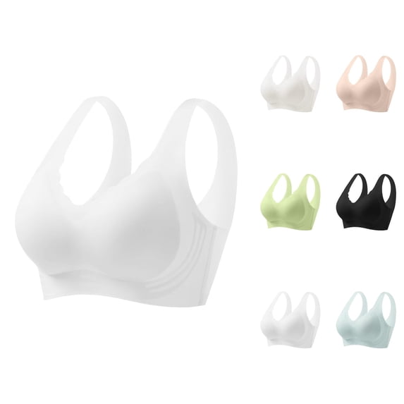 Ice Silk Seamless Cold Feeling Soft Support Breathable Comfortable Push Up Bra for Women, Full Coverage Wireless Everyday Fixed Underwear