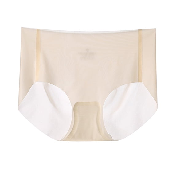 Ice Silk Seamless Underwear for Women Ultra Thin High Waist Panties Soft Breathable Briefs Quick-drying Underpants