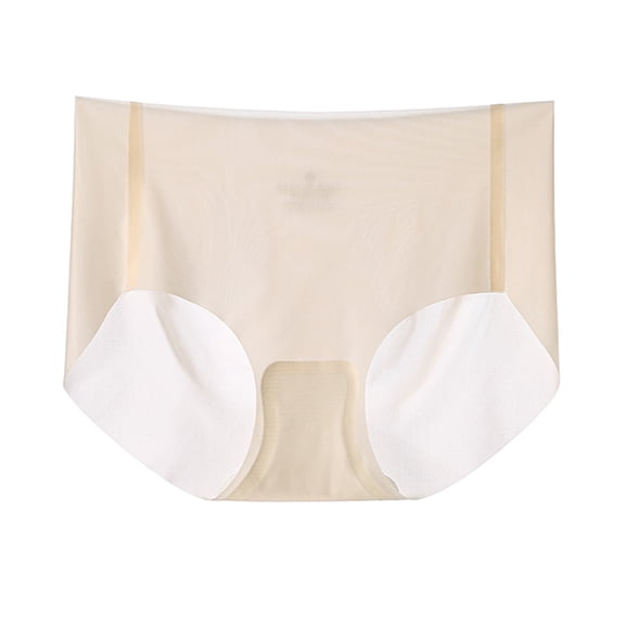 Ice Silk Seamless Underwear for Women Ultra Thin High Waist Panties Soft Breathable Briefs Quick-drying Underpants