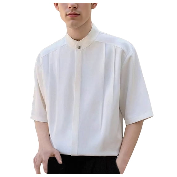 Ice Silk Shirts for Men Short Sleeve Summer, Cooling Silk Button Down Shirt Tops Casual, Stylish and Trendy Casual, White 2xl