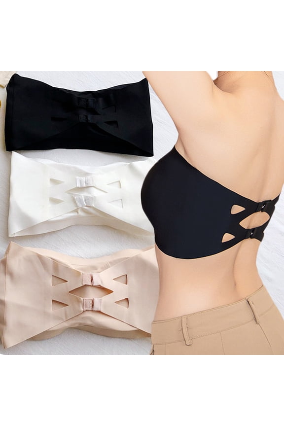 New Ice Silk Strapless Bra Girls Seamless Crop Tube Top Bralette for Women Sexy Soft Bras Large Size Bustier Tops Summer Underwear
