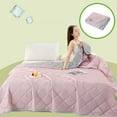 thumbnail image 1 of Ice Silk Summer Cooling Blanket - Lightweight & Breathable Quilt for Hot Sleepers | 100x150cm (39x59in) | Machine Washable | Green, Blue, Mint, Pink Options, 1 of 6