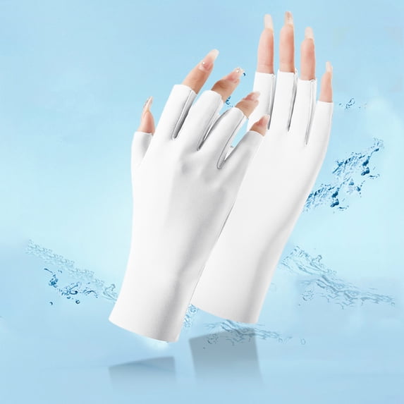 Ice Silk Sun Protection Fingerless Gloves GIJNRIUIUA Under $4 Half Finger Touch Screen UV Protection Cooling Driving Manicure Skincare Hand Cover Lightweight Breathable Summer Outdoor Sun Mittens