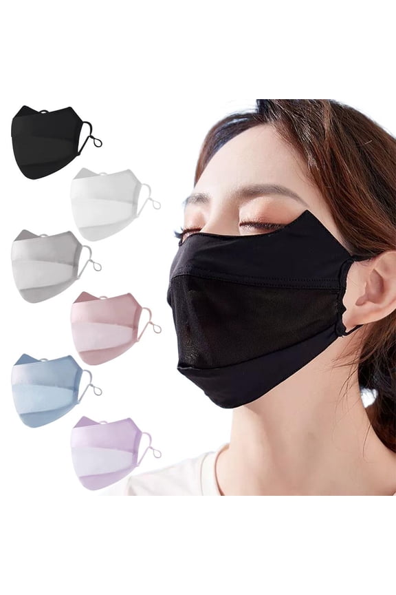 Ice Silk Sun Protection Mask for Women, UPF 50+ Face Cover with Breathable Mesh, Cooling UV Protection Face Shield for Outdoor Activities