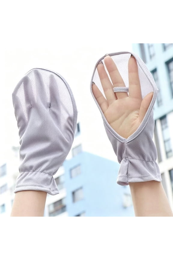 Ice Silk Sun Protection Open Finger Driving Sleeve, Breathable Cooling Elastic Fit Foldable Portable Multi Tone Outdoor Arm Guard, Cycling Walking Accessory for Daily Outdoor Sun Protection Use
