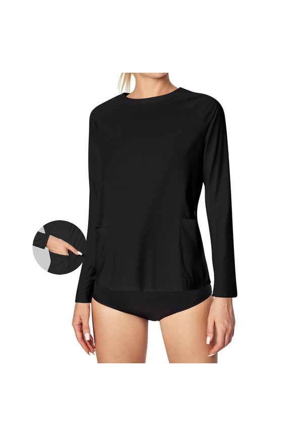 Ice Silk Sun Shirts Women Long Sleeve Rash Guard SPF UV Protection Workout Tops with Pockets Quick Dry Hiking Shirt