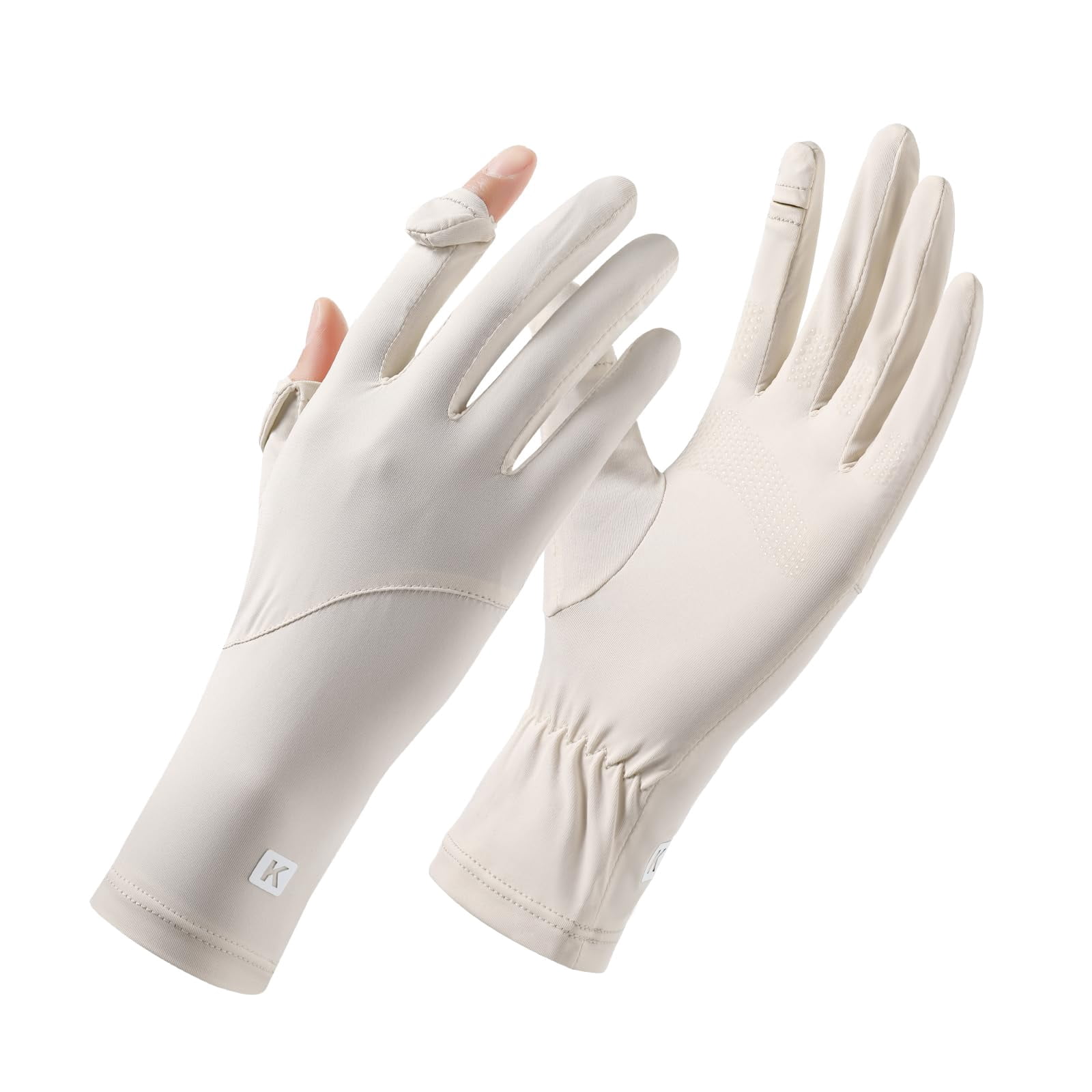 Ice Silk Sunscreen Gloves UV Protection Mittens Non-Slip Touch Screen Driving Gloves for Cycling Riding Golfing Hiking