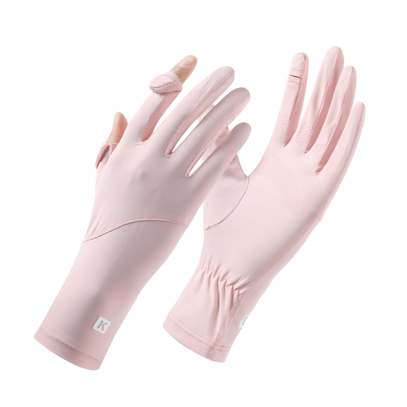Ice Silk Sunscreen Gloves UV Protection Mittens Non-Slip Touch Screen Driving Gloves for Cycling Riding Golfing Hiking