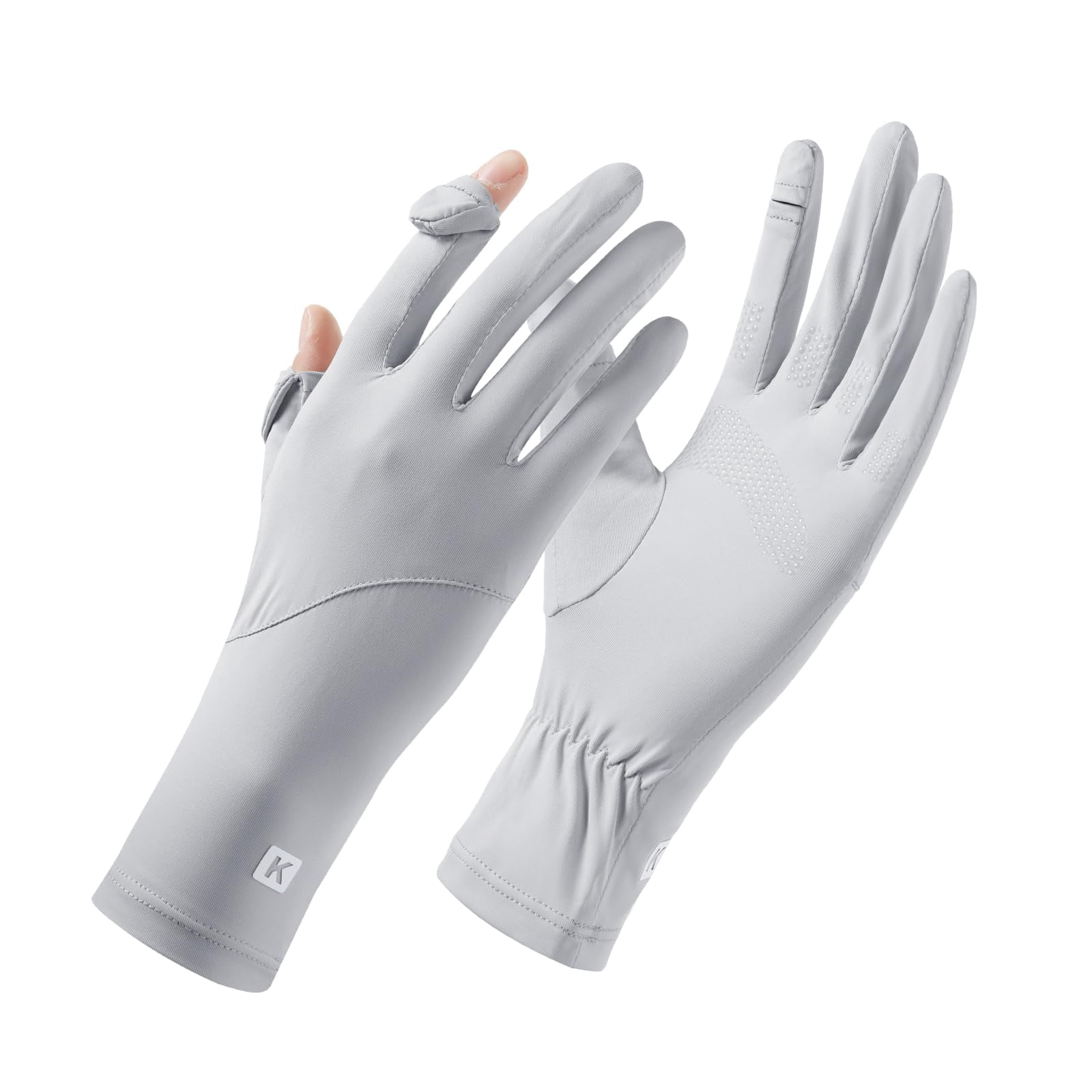 Ice Silk Sunscreen Gloves UV Protection Mittens Non-Slip Touch Screen Driving Gloves for Cycling Riding Golfing Hiking