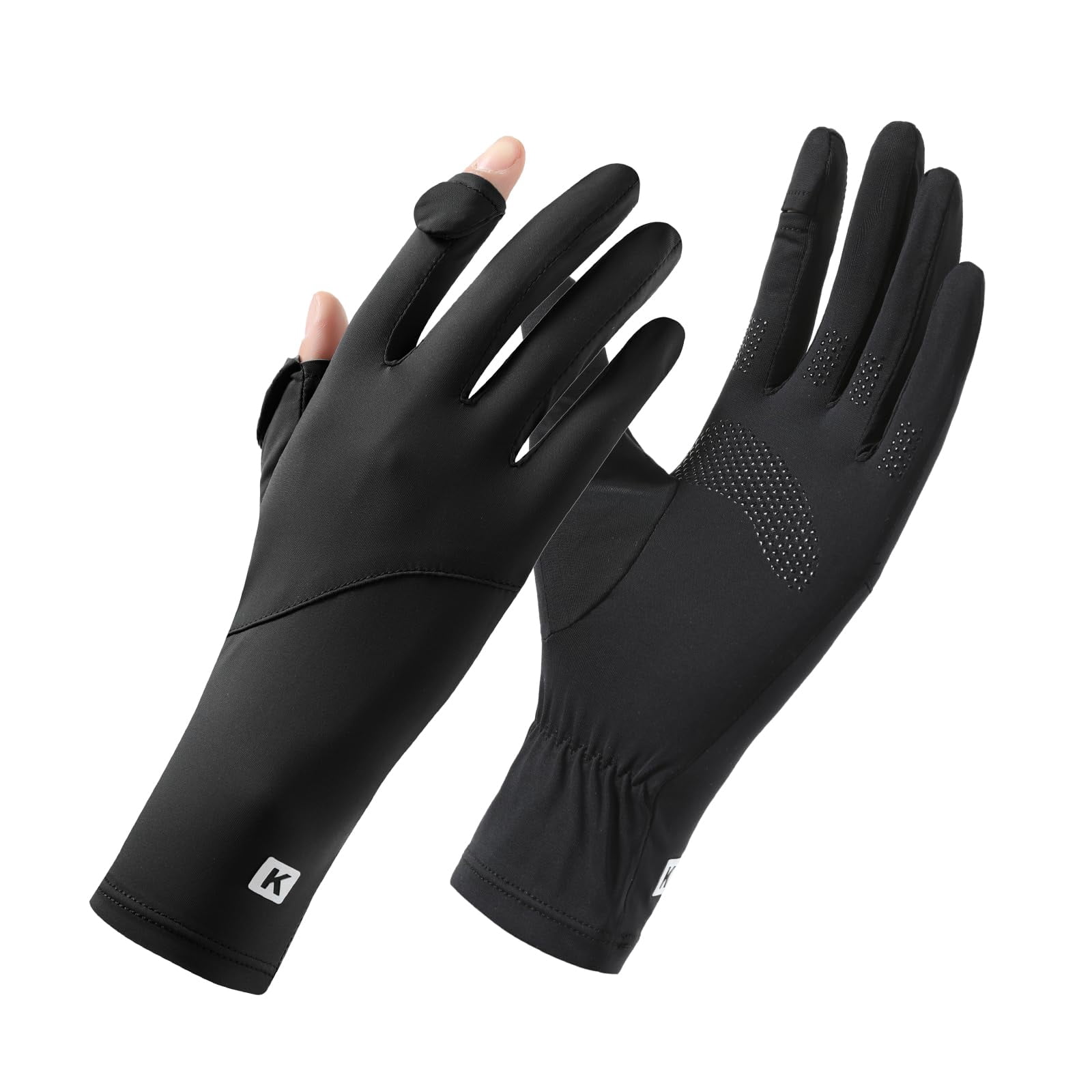 Ice Silk Sunscreen Gloves UV Protection Mittens Non-Slip Touch Screen Driving Gloves for Cycling Riding Golfing Hiking