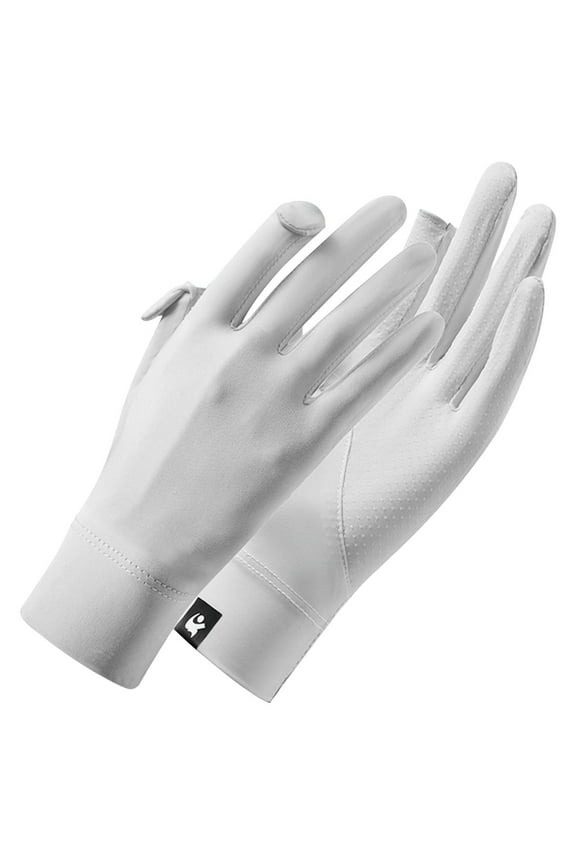 2 Pairs Ice Silk Sunscreen Gloves for Cycling & Driving | UPF Sun Protection, Thin & Breathable | Non-Slip Palm Grip | Gray