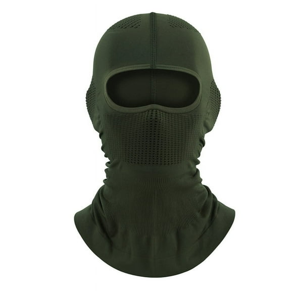 Ice Silk Sunscreen Mask Full Face Sports Headgear Bicycle Motorcycle Riding Mask Dark Green