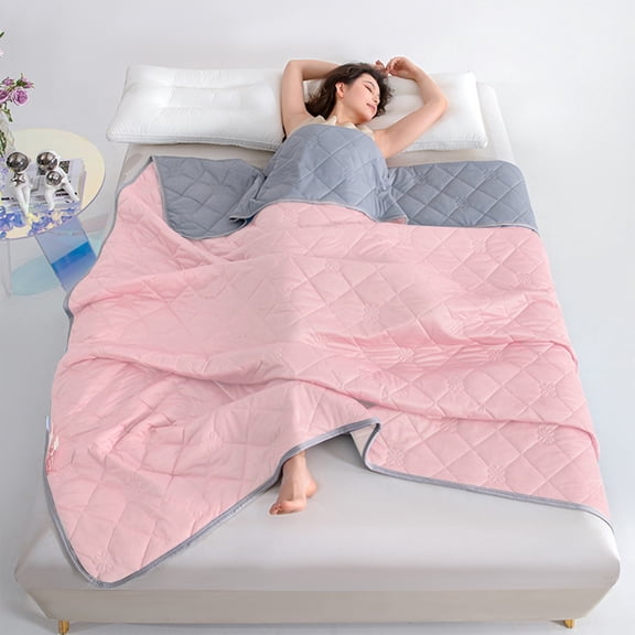 Ice Silk Technology Blanket For Bed Soft Lightweight Summer Throw Comfortable Sleep Pure Color Feather