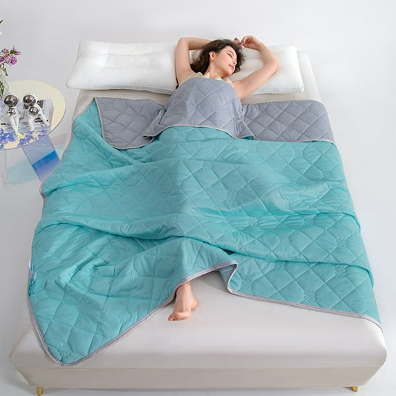 Ice Silk Technology Blanket For Bed Soft Lightweight Summer Throw Comfortable Sleep Pure Color Feather