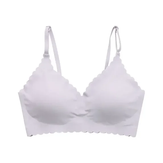 Ice Silk Underwear Comfy Bra WireFree Padded Wavy Edge Invisible Yoga Wear Ladies Bra Seamless Sexy Bra