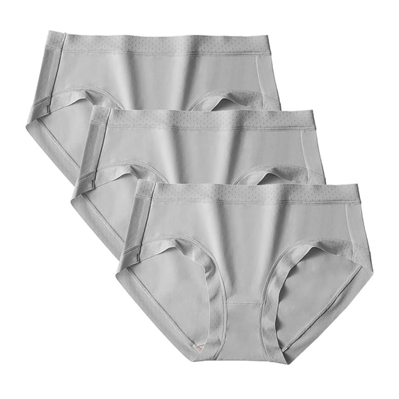 Ice Silk Underwear Women Women's Cotton Underwear, Breathable Traceless Underwear Ladies Cotton Grade Briefs Seamless Cheeky Underwear for Women Gray L
