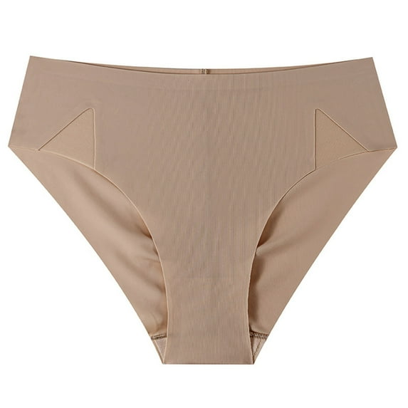 Ice Silk Underwear for Women Solid Color Panties Side-Cut Hollow Panties Seamless Briefs Bikini Underpants