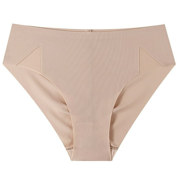 Ice Silk Underwear for Women Solid Color Panties Side-Cut Hollow Panties Seamless Briefs Bikini Underpants