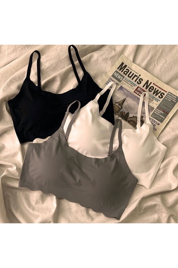 Ice Silk Vest Seamless Bra for Women Push Up Underwear Lingerie Sleep Top Chest Padded Bralette No Steel Ring Gathering Lingerie