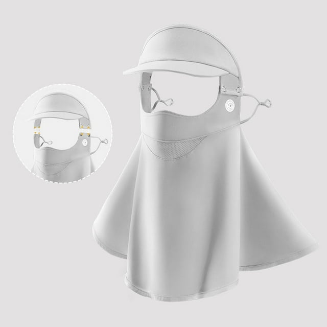 Ice Silk Vinyl Full Face Sunscreen Mask, Uv Protection Cooling Mask, Sun Hats for Women UV