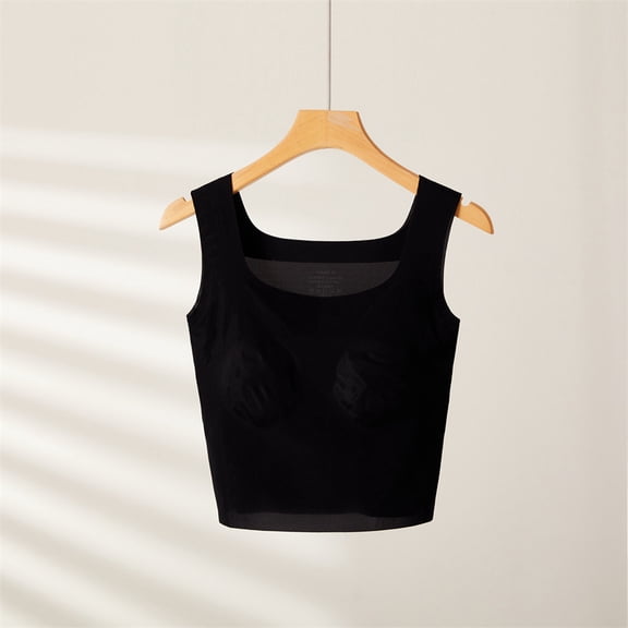 Ice Silk Women's Seamless Bra Pad Sleepwear Top One-piece Inner Layer Pajamas Vest Summer Nightwear Bottoming Lingerie Suspender Dress Underwear