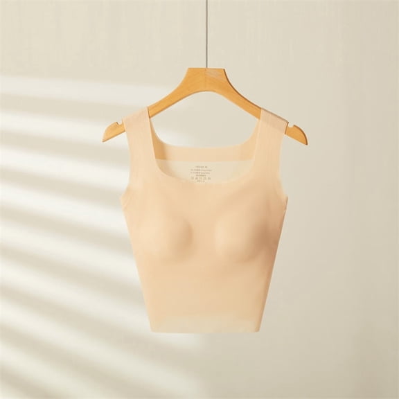 Ice Silk Women's Seamless Bra Pad Sleepwear Top One-piece Inner Layer Pajamas Vest Summer Nightwear Bottoming Lingerie Suspender Dress Underwear