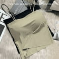 thumbnail image 1 of Ice Silk beauty back camisole women's inner wear anti-exposure with chest pad one-piece seamless underwear bra summer, 1 of 4