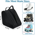 thumbnail image 1 of Ice Skate Bag for Roller and Ice Skates Durable Carrying with Accessories Storage Fits Quad, Inline and Most Roller Skates for All Ages，Black, 1 of 9