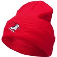 thumbnail image 1 of Ice Skate Embroidered 12 Inch Long Beanie - Red OSFM, 1 of 5