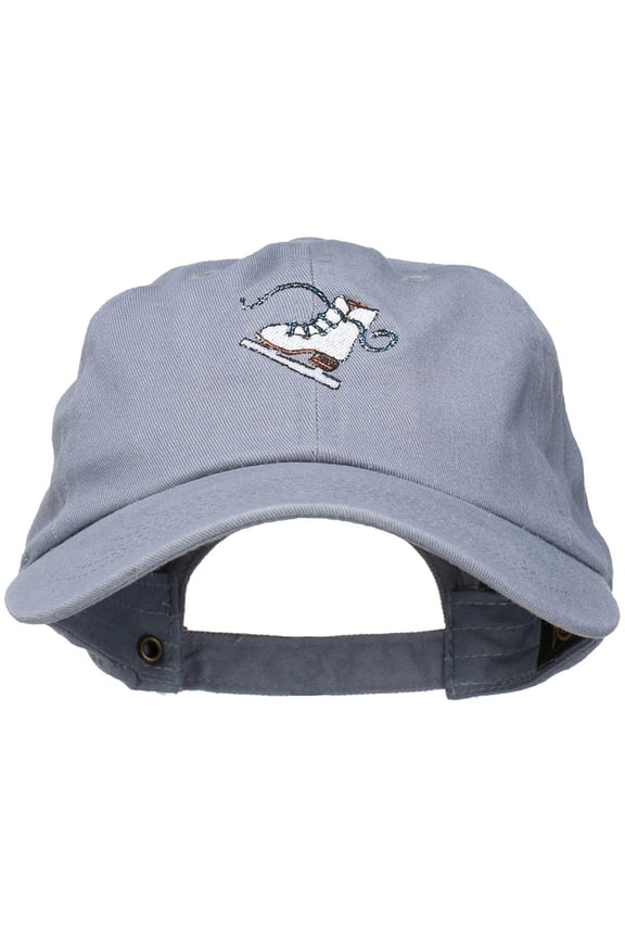 Ice Skate Embroidered Unstructured Cap - Grey OSFM