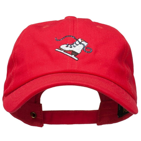 Ice Skate Embroidered Unstructured Cap - Red OSFM