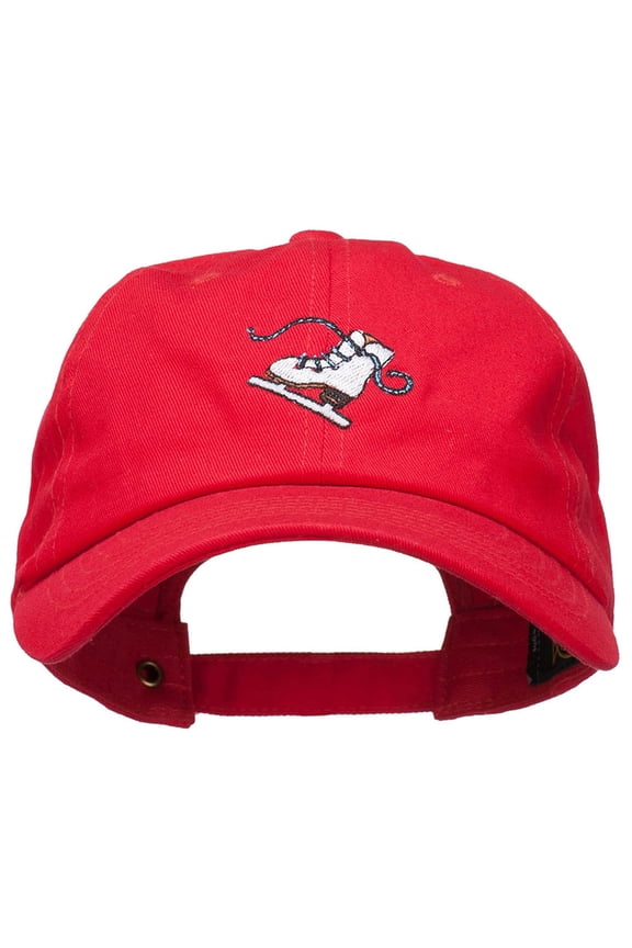 Ice Skate Embroidered Unstructured Cap - Red OSFM