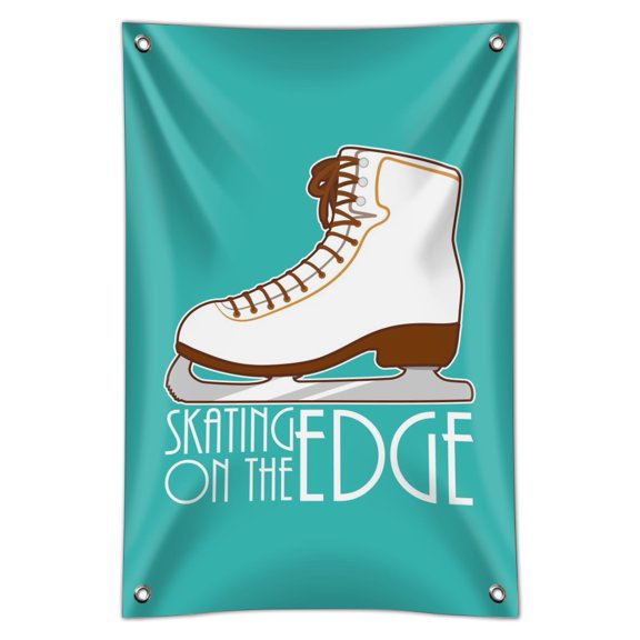 Ice Skates Figure Skating Living On The Edge Home Business Office Sign