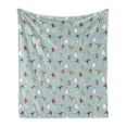 thumbnail image 1 of Ice Skates Soft Flannel Fleece Throw Blanket, Colorful Merry Christmas Theme with Human and Snowflakes Pattern, Cozy Plush for Indoor and Outdoor Use, 50" x 70", Pale Seafoam Multicolor, by Ambesonne, 1 of 5