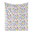 thumbnail image 1 of Ice Skates Soft Flannel Fleece Throw Blanket, Colorful Repetitive Pattern of Winter Clothes with Snowflake Motifs, Cozy Plush for Indoor and Outdoor Use, 50" x 60", Multicolor, by Ambesonne, 1 of 5