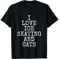thumbnail image 1 of Ice Skating & Cats T-Shirt Funny Cat Gift T-Shirt Women Men, 1 of 4