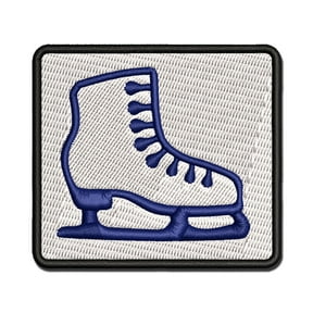 Ice Skating Figure Skates Applique Multi-Color Embroidered Iron-On Patch - 2.0 Inch Mini
