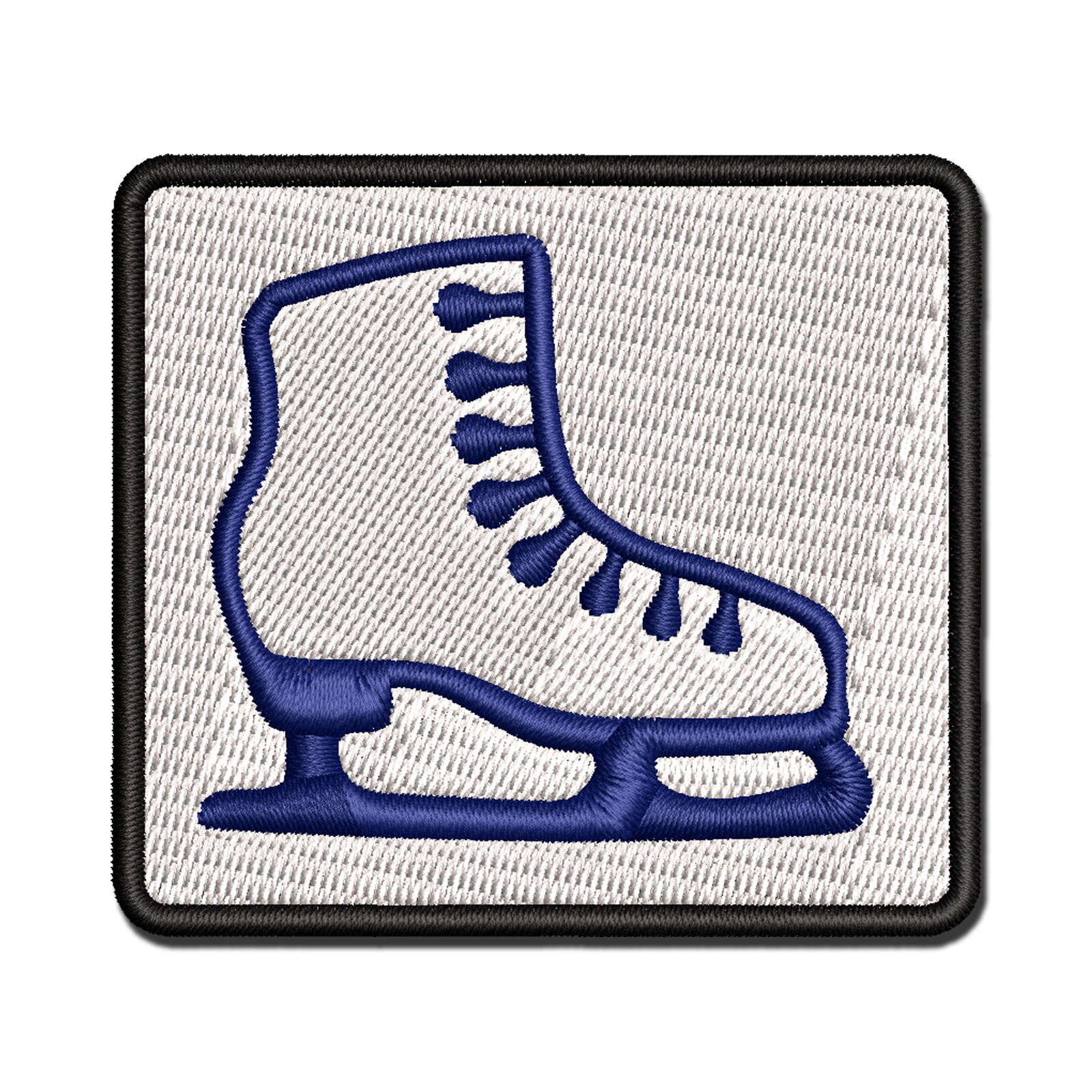 Ice Skating Figure Skates Applique Multi-Color Embroidered Iron-On Patch - 3.5 Inch Large