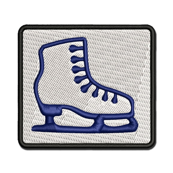 Ice Skating Figure Skates Applique Multi-Color Embroidered Iron-On Patch - 3.5 Inch Large