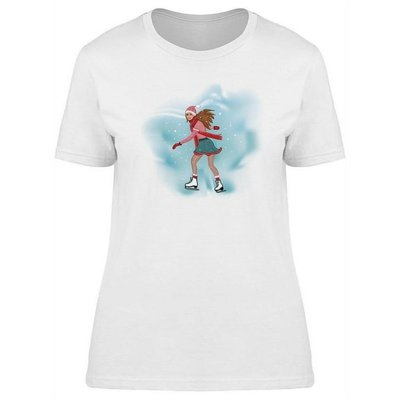 Ice Skating Girl T-Shirt Women -Image by Shutterstock, Female XX-Large
