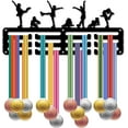 thumbnail image 1 of Ice Skating Medal Holder Medal Hanger Display Rack Sports Metal Hanging Iron Small Mount Decor Awards for Wall Home Badge Race Running Gymnastics Swimming Medalist Black 11.4 x 5.1 Inch, 1 of 9