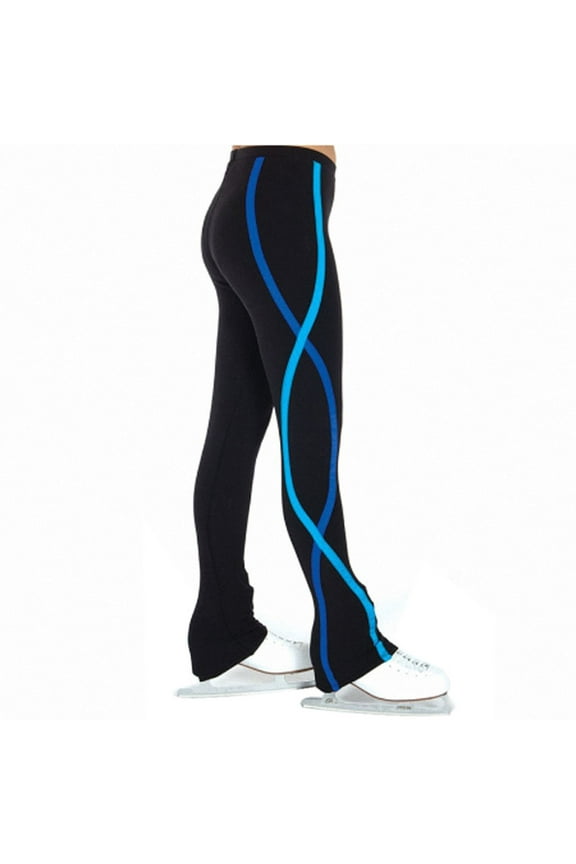 Ice Skating Pants Girls Women Stretchy Blue Purple Stretchy Polyster Trousers Fleece Skiing Training Leggings