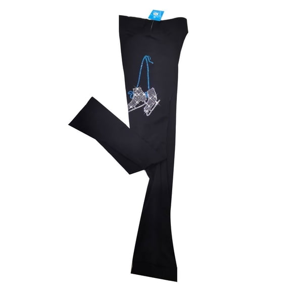 Ice Skating Pants Girls Women Stretchy Skates Rhinestones Stretchy Polyster Trousers Fleece Skiing Training Leggings