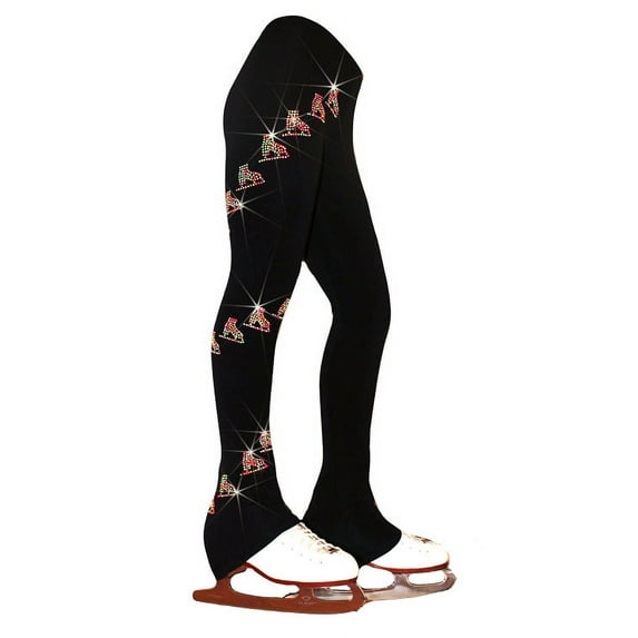 Ice Skating Pants with "Neon Spiral Skates" Design