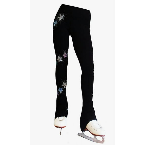 Ice Skating Pants with "USA Spiral Stars " Rhinestones Design