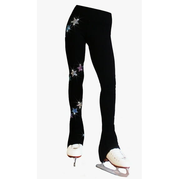 Ice Skating Pants with "USA Spiral Stars " Rhinestones Design
