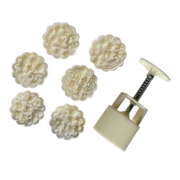 Ice Skin Mooncakes Mold Flower Shape Round Pastries Mould Dessert Baking Tool